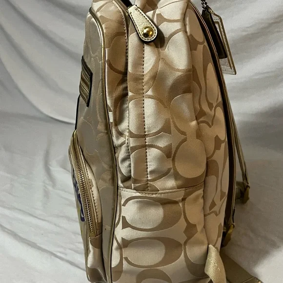 Coach Beige Backpack with Colorful Floral Design - Picture 2 of 5